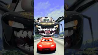 Escape From Lightning McQueen Black Spider Eater  Monster Car Ride Chase mcqueen blackspider [upl. by Lalib]