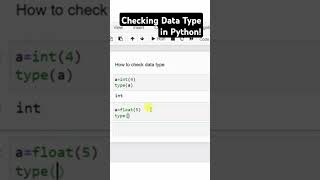 Checking Data Type in Python Programming  Intelligence Logic shorts ai [upl. by Brace]