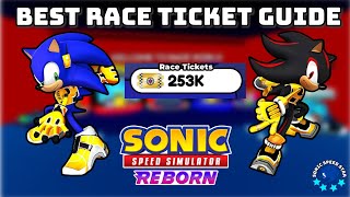 BEST WAY to Grind Race Tickets  Sonic Speed Simulator Guide [upl. by Onitrof]