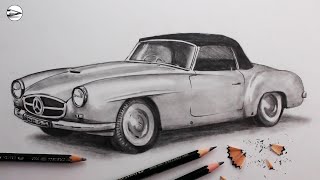 How to Draw a Realistic Car Narrated for Beginners [upl. by Adnawal]