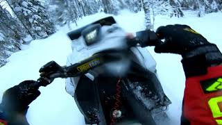 Moottorikelkkailua  Snowmobiling Polaris Pro Rmk 800 Irni  Hossa 161119 [upl. by Ecnav]