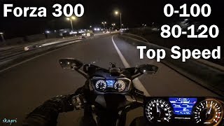 Honda Forza 300 2019  Accelerations and Top Speed Full stock [upl. by Rector315]