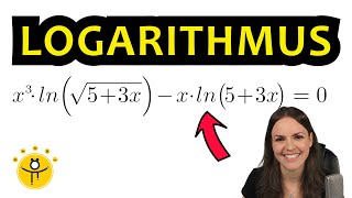 Logarithmusgleichung lösen – Gleichung mit ln lösen Logarithmus [upl. by Natsrik]