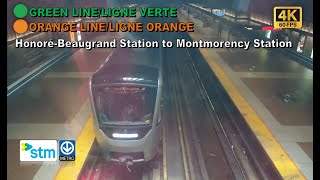 Montreal Metro POV Walk HonoréBeaugrand Station to Montmorency Station Via Berri–UQAM Station【4K】 [upl. by Zetrac983]