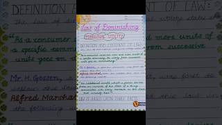 Economics File  Law of Diminishing Marginal Utility projectfile assignment commerce trending [upl. by Dody]