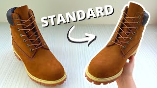 How To Lace Timberlands STANDARD Way [upl. by Einnej]