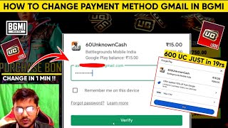 How to Change Payment Method Gmail in Bgmi  bgmi UC purchase playstore Offer Not Show [upl. by Ikin]