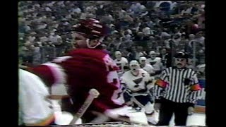 Bob Probert smacks Goalie Vincent Riendeau [upl. by Zingale]