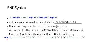 Lec 08 BackusNaur Form [upl. by Melentha]