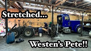 We Stretched Westen’s Peterbilt ITS SO LONG [upl. by Yrffoeg131]