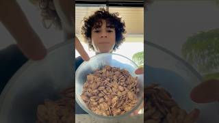 Cinnamon Sugar Pumpkin Seeds cooking baking pumpkin fall snacks yummy [upl. by Dickens670]