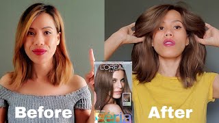 How I dyed my Brassy Hair to Ash Brown at home using Loreal Paris Feria 50 [upl. by Nirat]