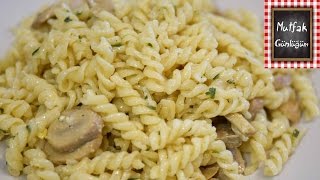 Kremalı Mantarlı Makarna  Creamy Mushroom Pasta Recipe [upl. by Houser312]