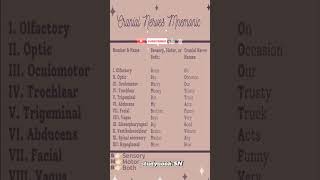 Mnemonics of Cranial Nerves mnemonicmnemonictechniquesmnemonicsphysiologyanatomymedical [upl. by Sekyere]