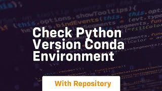 check python version conda environment [upl. by Durtschi]