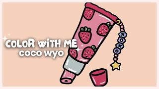 ASMR Color With Me 2 🍓🎨  Coco Wyo Coloring Book iPad [upl. by Doro]