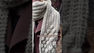 Long “bobble” scarf knitting pattern by IriscaFairyTale Video demonstration knittingpattern [upl. by Diraj]