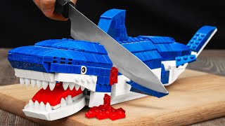 LEGO SHARK STOP MOTION How To Catch And Cook Shark In Real Life  Lego Cooking Food Animation [upl. by Sherburne325]