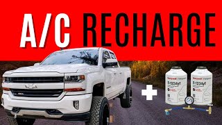 How to Recharge the AC in a 2018 Chevy Silverado ac recharge silverado [upl. by Ylekalb466]