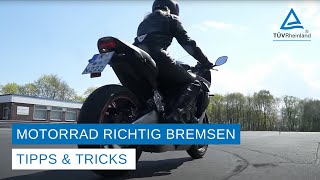 Motorrad richtig bremsen  Gefahrenbremsung mit und ohne ABS  Tipps amp Tricks [upl. by Leahicm]