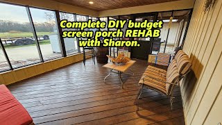 Complete DIY screen porch renovation with Sharon [upl. by Letney61]