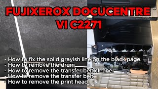 FujiXerox DocuCentre VI C2271 How to fix the solid grayish line on the black page [upl. by Corly]