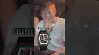 Ed Sheeran recently visiting India is wearing the Richard Mille RM 6702 Italy edsheeran shorts [upl. by Trinia]