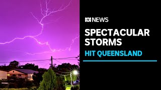 24 hours of wild weather in Queensland brings spectacular lightning and giant hail  ABC News [upl. by Gerald]