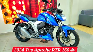 TVS Apache RTR 160 4v new model 2024 review Price features mileage explained tvsapache1604v [upl. by Wolbrom]