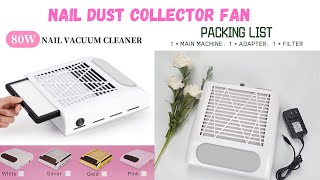 Nail Dust Collector Fan  Nail Vacuum Cleaner  Nail Suction  Dust Extractor Fan Collector  80W [upl. by Earas]