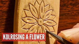 Kolrosing a Flower Decorating a Wooden Spoon [upl. by Murton908]