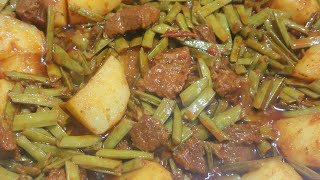 mutton aloo gawar ki phali hyderabad recipe 😋 [upl. by Llecrup]