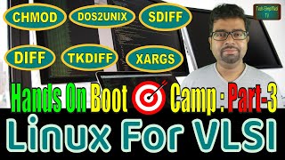 Mastering Essential Linux Commands for VLSI Live Demo  chmod dos2unix diff sdiff tkdiff xargs [upl. by Luthanen]