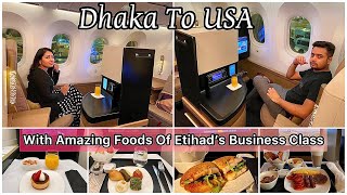 ঢাকাআমেরিকা ।Journey with Etihad Airlines Boeing 787 Dreamliner amp Airbus A350  Dhaka to USA 2022 [upl. by Asiluj]