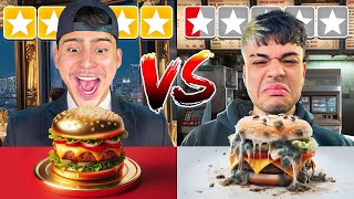 Eating Cheap VS Expensive Food 1 Star vs 5 Stars [upl. by Eisenstark]