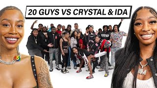 20 GUYS VS 2 INFLUENCERS ITSREALLYCRYSTAL amp POSTIVEIDA [upl. by Burford]