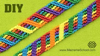 Colorful Rainbow Bracelet Tutorial  Macrame School [upl. by Koeppel]