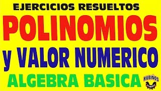 Polinomios y sus grados  valor numerico ejercicios resueltos de álgebra [upl. by Riggs]