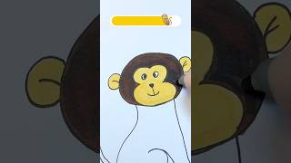 How to draw a monkey easy step by step for kids🐒 [upl. by Burman]