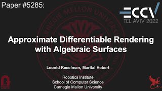 Approximate Differentiable Rendering with Algebraic Surfaces [upl. by Atinram289]