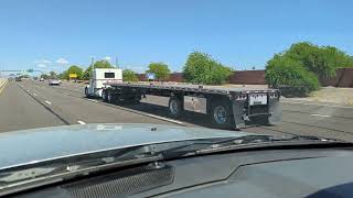 Highway Haulers  Steady Haulin Peterbilt 389 And Fontaine Flatbed East Mesa Arizona  52223 [upl. by Berga]