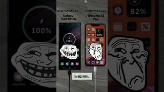 Samsung S22 Ultra Vs iPhone 13 pro max battery charger Test Viral shorts video [upl. by Tyree]