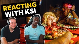 KSI REACTS TO ON POINT REACTION VIDEOS LOGAN PAUL DISS TRACK [upl. by Maleeny]