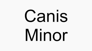 How to pronounce Canis Minor [upl. by Albertina]