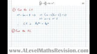 Nonhomogeneous SODE The Particular Integral and Complementary Function Year 2 Further Pure Core [upl. by Selinski]