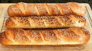 Easy Homemade Baguettes  Bread Baking for Beginners [upl. by Torrell]