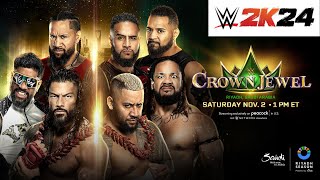 WWE 2K24  Roman Reigns and The Usos Vs The Bloodline  SixMan Tag Team Match [upl. by Hpeosj]