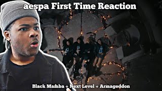 NEW KPOP FAN REACTS TO aespa FOR THE FIRST TIME Black Mamba  Next Level  Armageddon [upl. by Benedetta610]