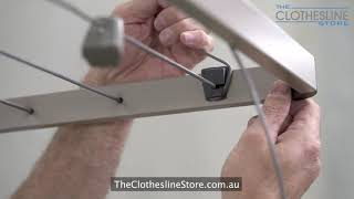 How to Tie Off the Line Hills Everyday Single Folding Frame Clothesline [upl. by Umeko302]