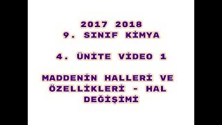 18 9 Sınıf Kimya 4 Ünite Maddenin Halleri  Hal Değişimi [upl. by Ardnyk]